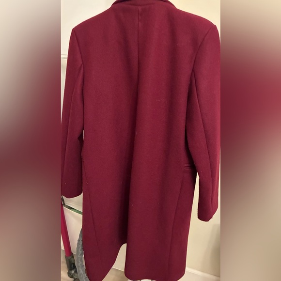 Women's Maroon Coat - Picture 6 of 12